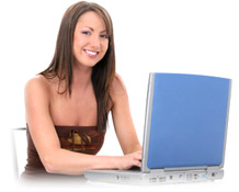 Woman using laptop